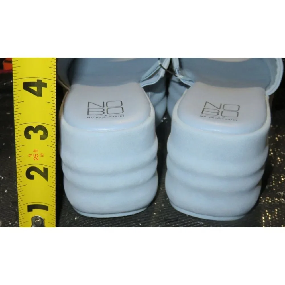 No Boundaries NOBO Pastel Blue Vegan Leather Platform Slides Sandals size 6 - Picture 5 of 9